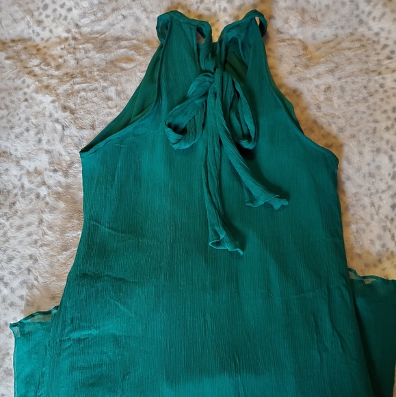 Emerald 100% silk dress - Picture 2 of 3